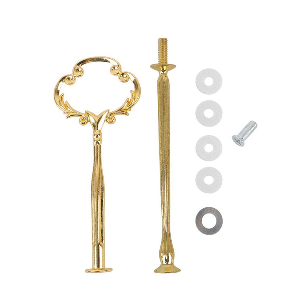 

1шт подставка для тарелки для торта в европейском стиле, золотистая, 2/3 уровня Gold Double Layer