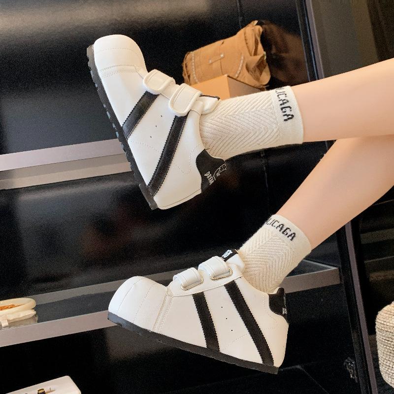 Trimmed dough simple versatile Velcro little white shoes women's summer fashion college style sports board shoes fashion casual shoes