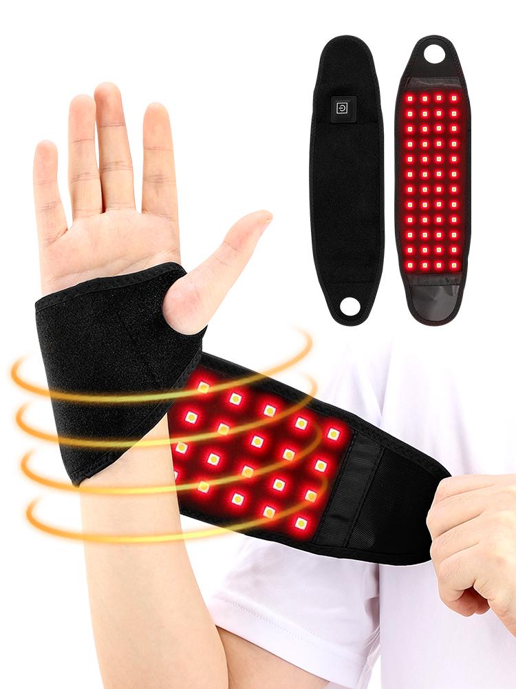 

USB Charging Red Light Therapy Wrist Brace Belt Infrared Wrist Support Strap for Injury And Tendonitis Protection чорний