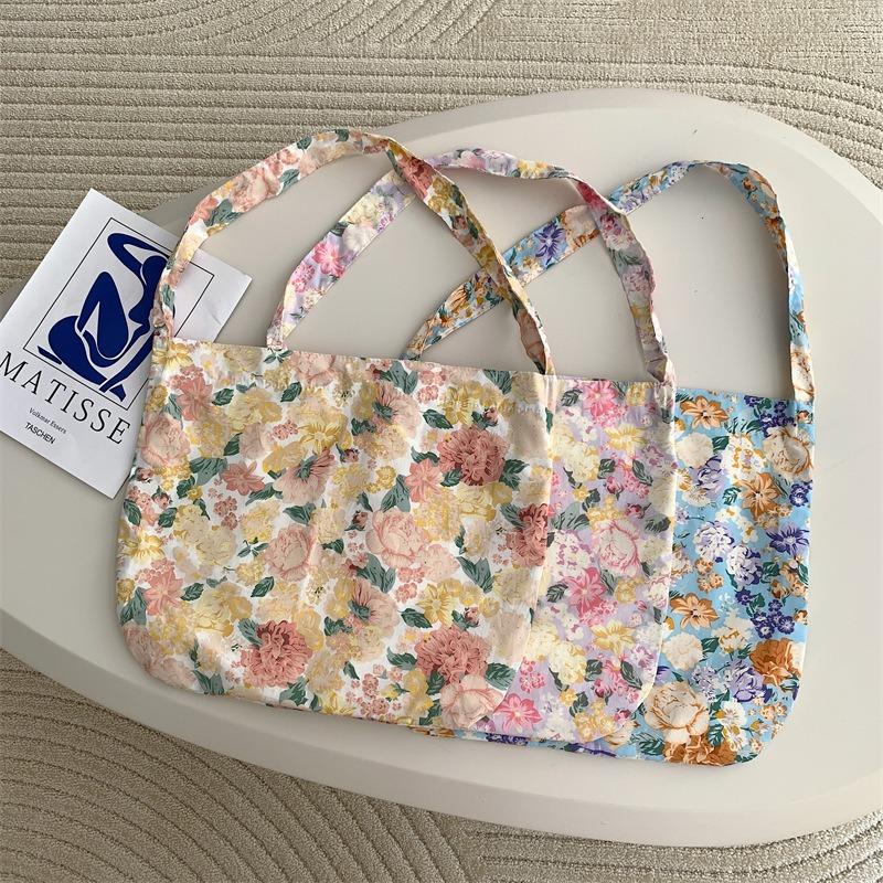 1 Fresh Flower Bag Spring and Summer Thin Cotton Shoulder Bag Crossbody Bag Large Capacity Women's Bag
