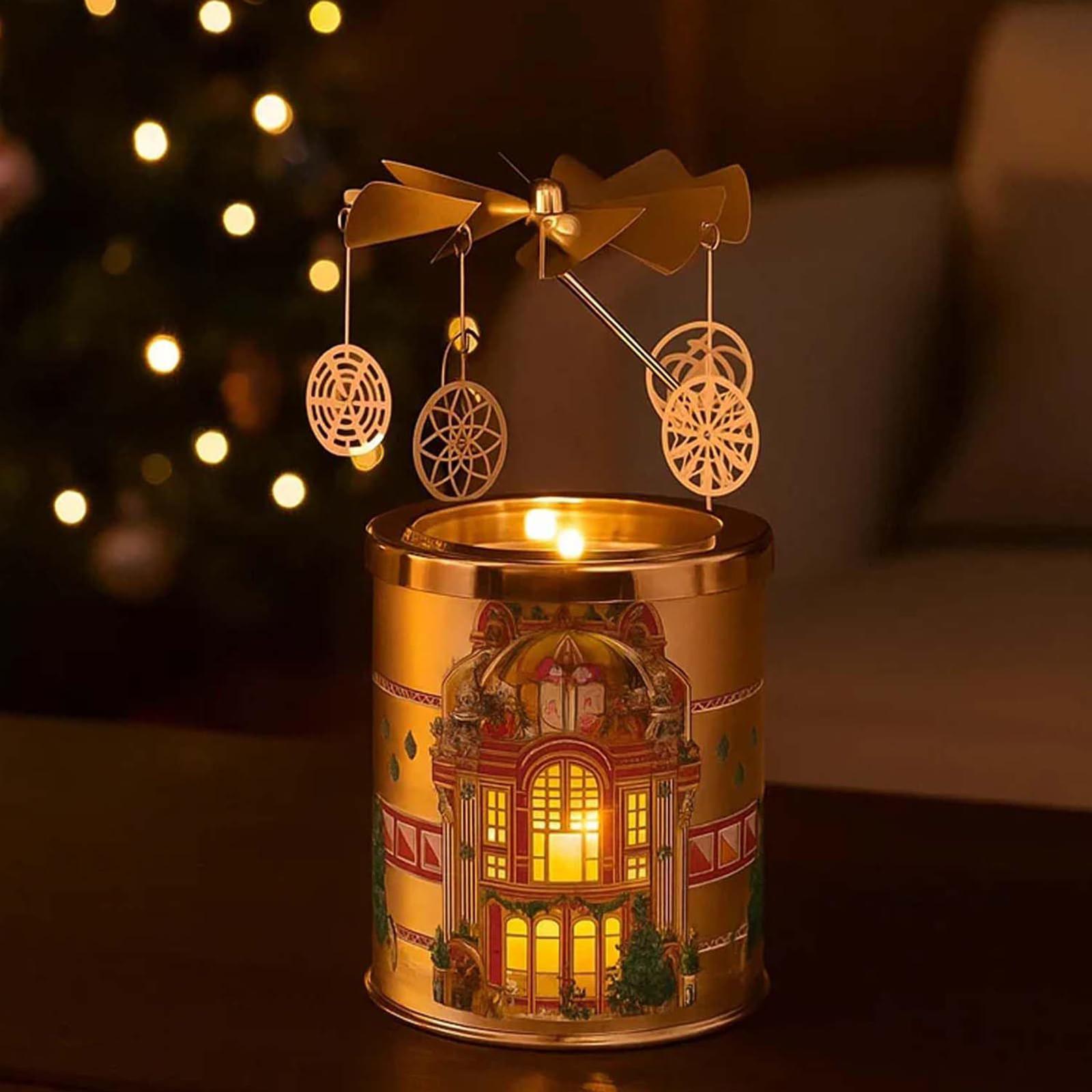 

Turn Tea Light Christmas Candle Holder For Holiday Ambience Decorative Flame Fixture, Table Peaceful Glow For Dining, One Size