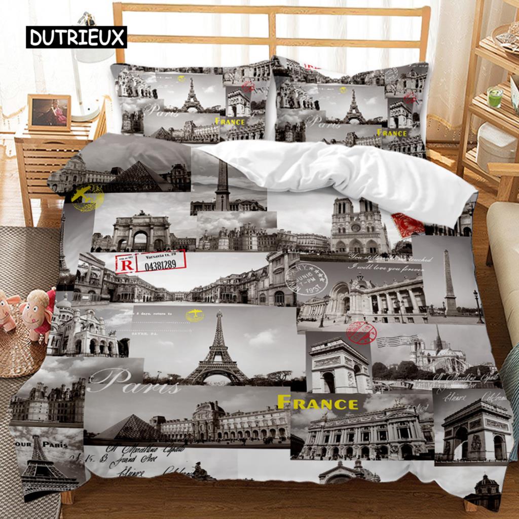 Architecture Duvet Cover Set World Classical Architecture Bedding Set Microfiber Home Textiles 3 Piece Sets Twin Queen King Size