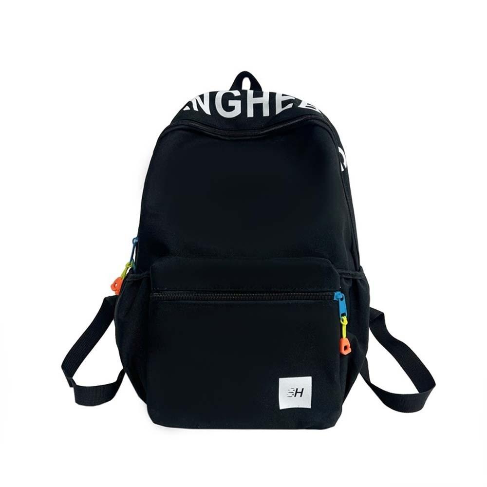 Portable Daypack Oxford Cloth Backpack Casual Ctrast Color Students School Bag Durable Nyl Large Capacity Backpack Outdoor чёрный