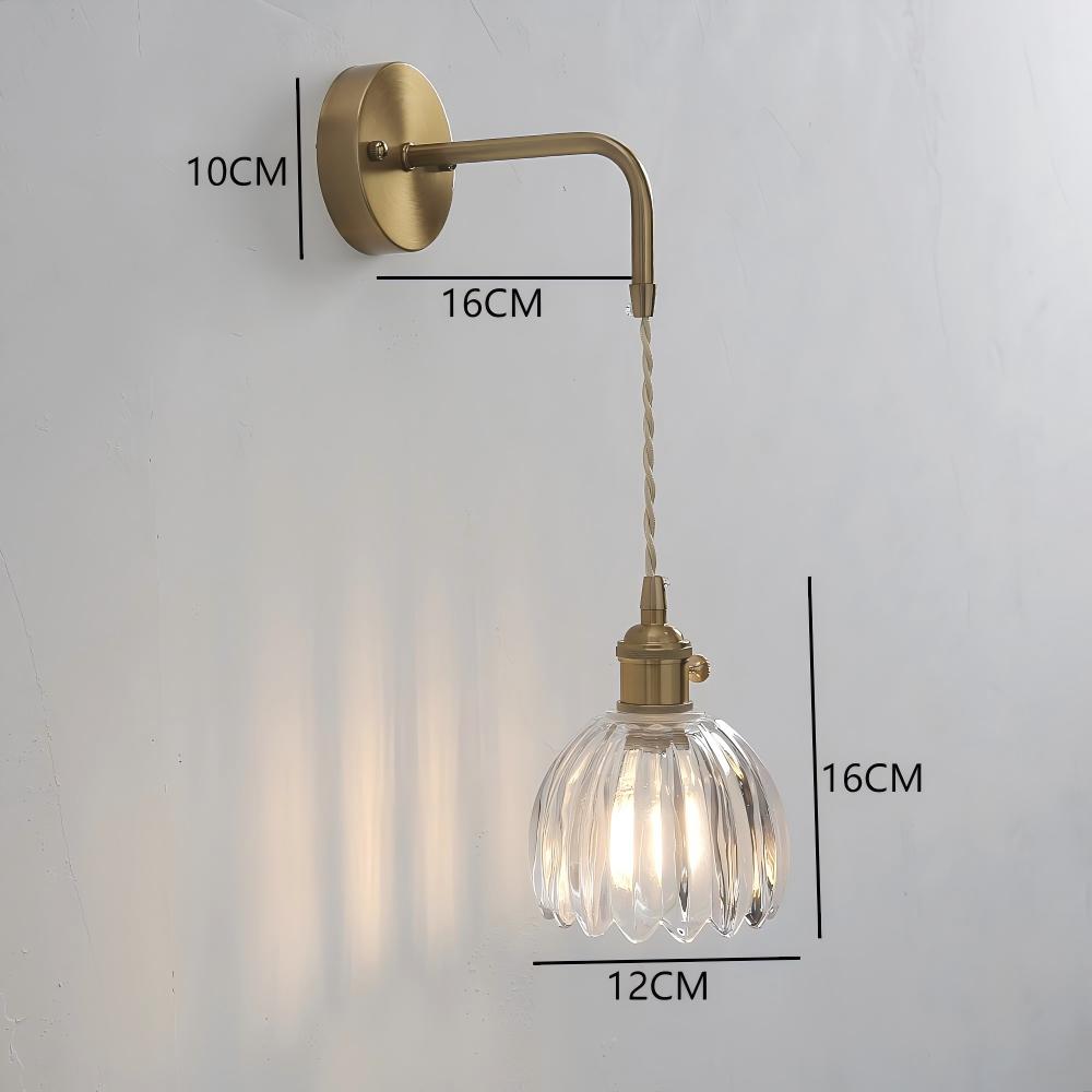 Japanese Retro Floral Glass Wall Lamps for Bedroom Study Led Mirror Light with Adjustable Wall Sconce Modern Simple Bedside Lamp