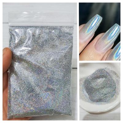 Jemné lesklé laserové třpytky na nehty pro DIY plnění pryskyřicí, 0,2 MM, sáček 10 g