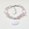 Handmade Seashell & Crushed Stone Bracelet with Lobster Clasp - Perfect Summer Travel Souvenir