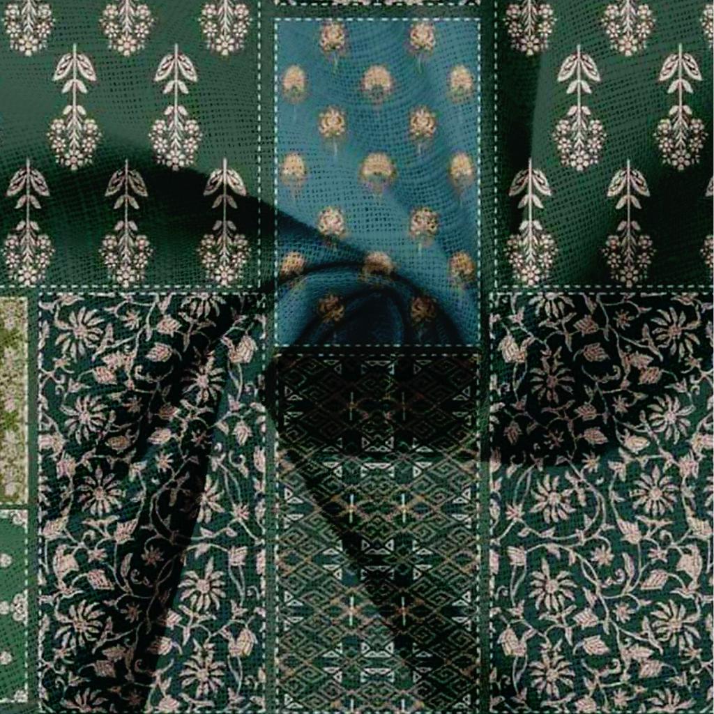 Damen Locker Geschnittenes Baumwoll- und Leinenoberteil mit Blumenmuster, Stehkragen und langen Ärmeln