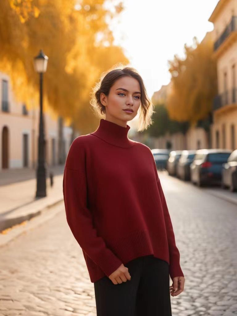 Men's Outerwear Casual Knit Sweater Long Sleeve Pullover for Women Autumn Winter Fashion