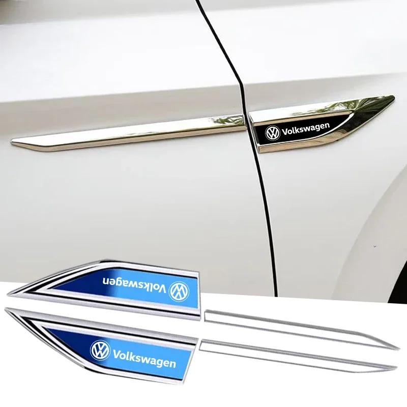 lmn1 ·2Pcs Volkswagen Exclusive Car Fender Metal Emblem Stickers For VW GTI Polo Golf Passat Tiguan Arteon Touareg Taigo Caddy Jetta