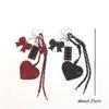 Fashionable Retro Bow Heart Bag Charm Y2K Ins Style Woven Rope Keychain Pendant Girly Trendy Car Key Holder Gifts