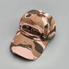 Vintage Embroidered Sanskrit Baseball Cap Distressed Camo Sun Hat Street Style