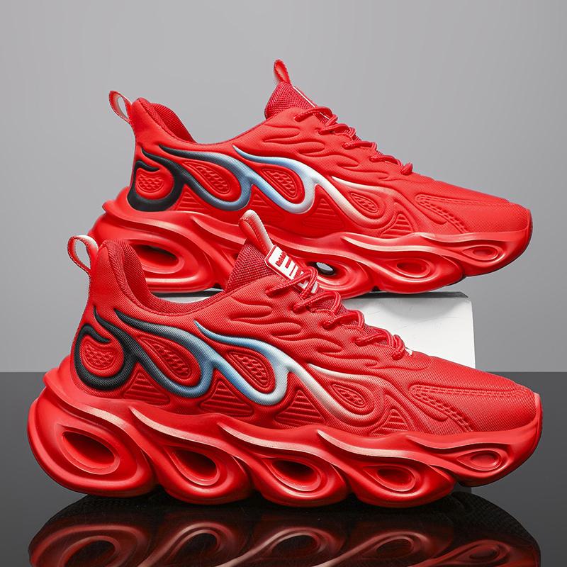 

Уличные мужские кроссовки для бега Высококачественные дышащие повседневные кроссовки Нескользящая спортивная обувь для фитнес-тренировок Мужская спортивная обувь 39 красный