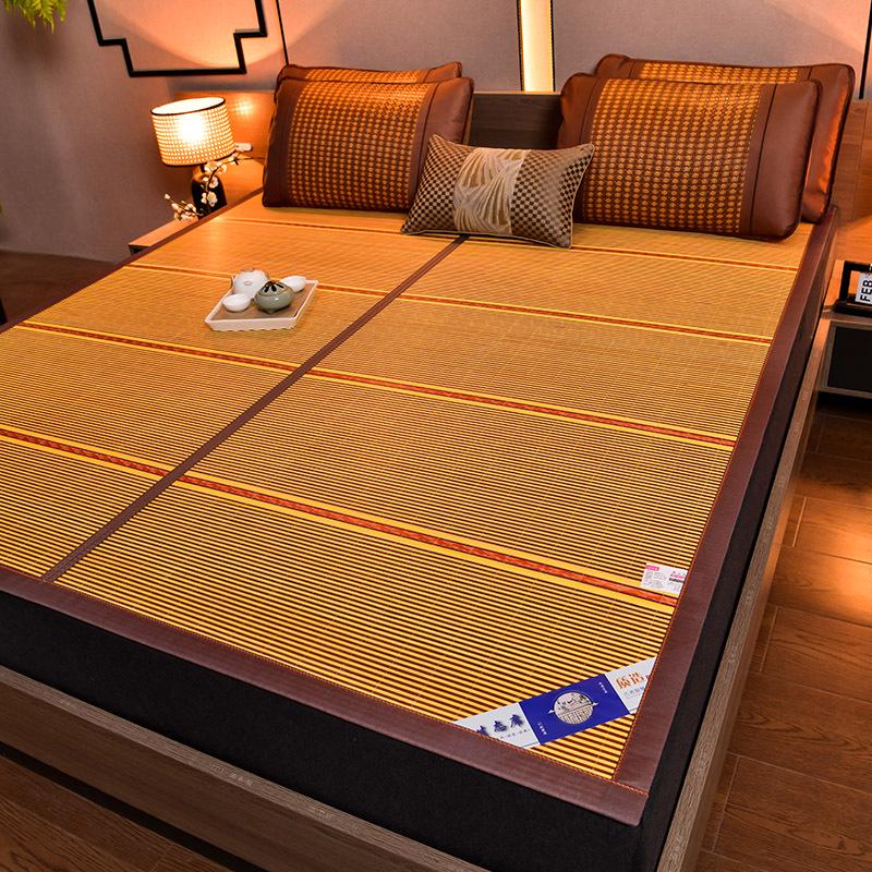 Bamboo Ice Silk Summer Cooling Mat: Foldable Double-Sided Mat for Dormitory or Home, 1.8m