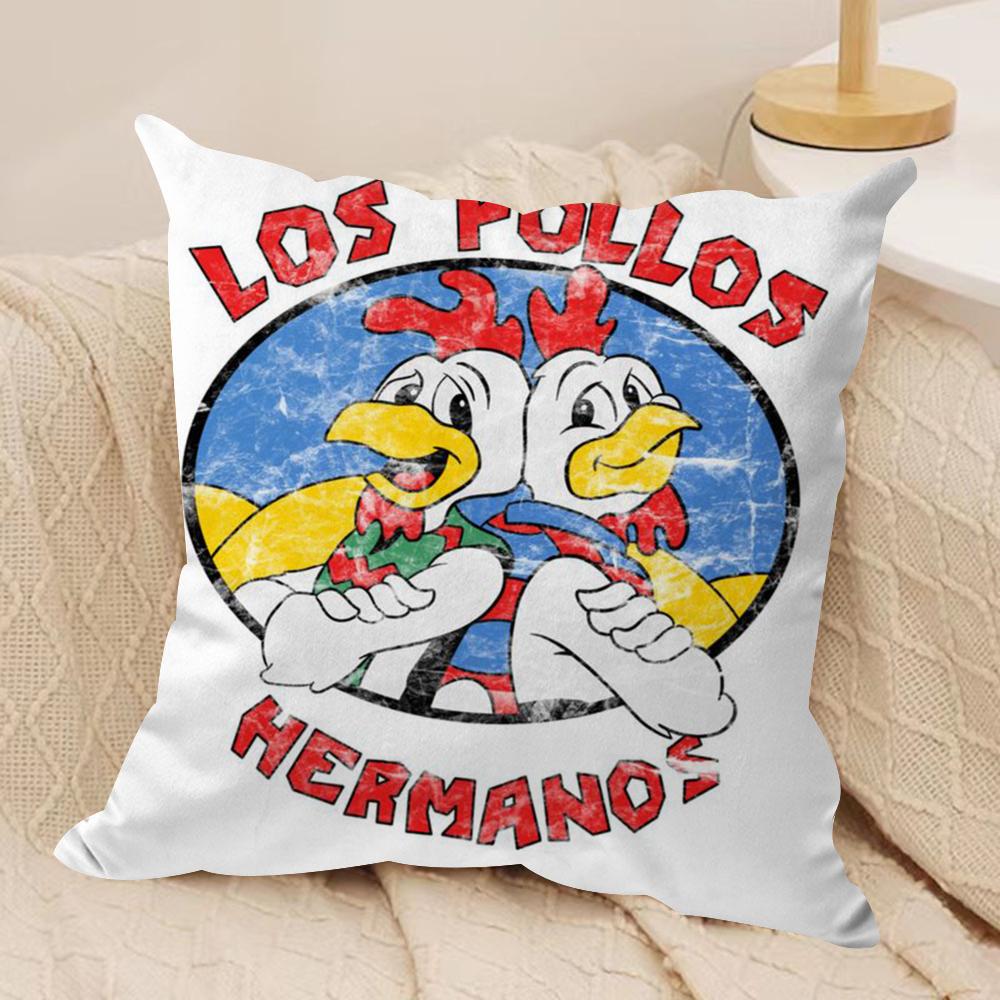Los Pollos Hermanos Cushion Cover Silky Short Plush Double-Sided Printed Pillow Case for Sofa All Seasons Home Decor Gift