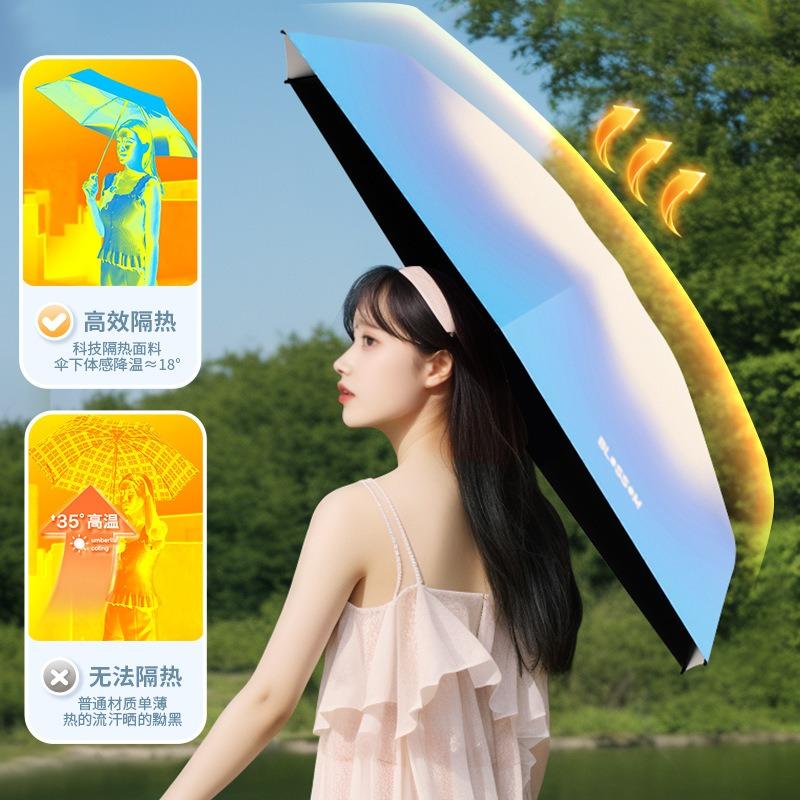 Knock beauty gradual change capsule umbrella women's weather and rain parasol sunscreen UV protection small portable mini pocket umbrella