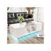 Modern Coffee Table - MUVOE - 120x50 Cm - LED Lighting - Glossy Top - Practical Storage