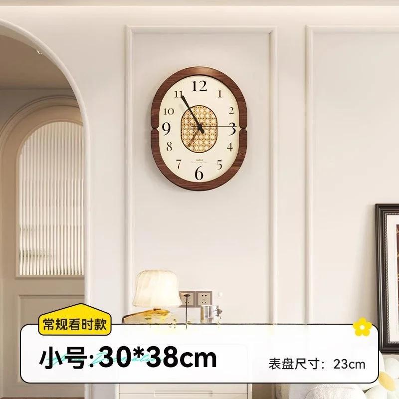

Современный домашний декор настенные часы украшение гостиной простые кремовые деревянные бесшумные часы 30x38cm