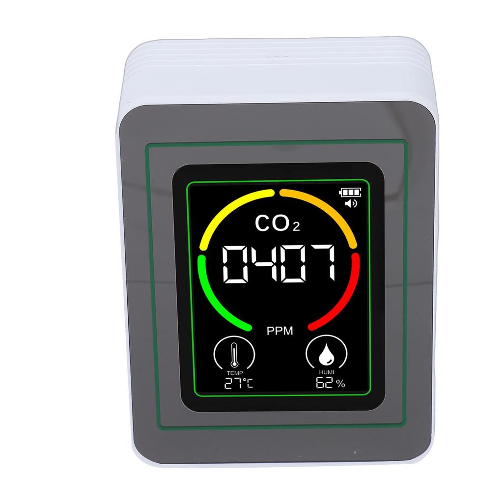 Air Quality Meter 3 in 1 CO2 Temperature Humidity Detect Tester Indoor Portable for Home School