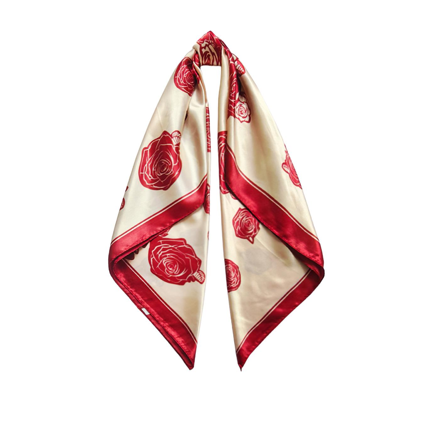 90cm scarf, headscarf for women, artsy and retro, versatile satin headscarf, large scarf, printed silk scarf 90x90cm