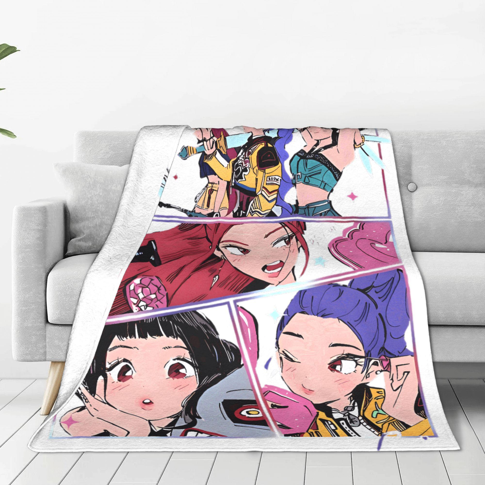 

Kpop Мисливці на Демонів Фланелева Ковдра Зимова Супер Тепла Плед для Хлопчика Дівчинки Диван Крісло Смішне Покривало Покривало для Дивана Ліжка 76x102cm