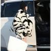 2024 New Autumn and Winter Trend Jacket Thickened Fashion Foreign Leisure Versatile Toka Zebra Pattern Large Skimming Collar Simulation Fur