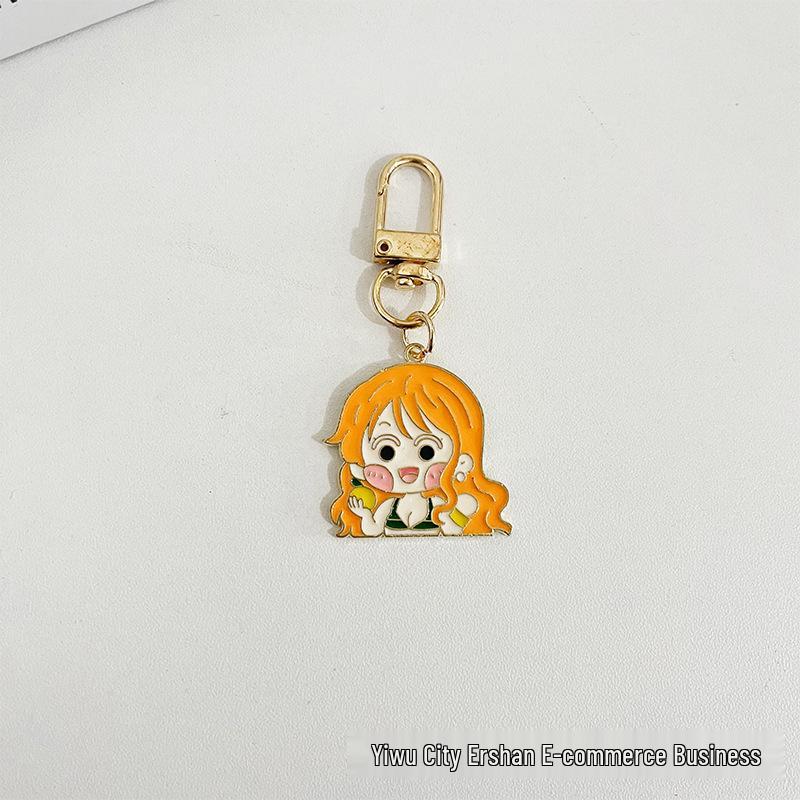 One Piece Luffy & Chopper Keychain Pendant - Personalized Cartoon Backpack Accessory