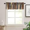 JESTRONRY Rustic Farmhouse Valance Curtain, Retro Barn Wood Antique Brown Grey Farm Wooden Planks Curtains Treatments for Bedroom Living Room Kitchen