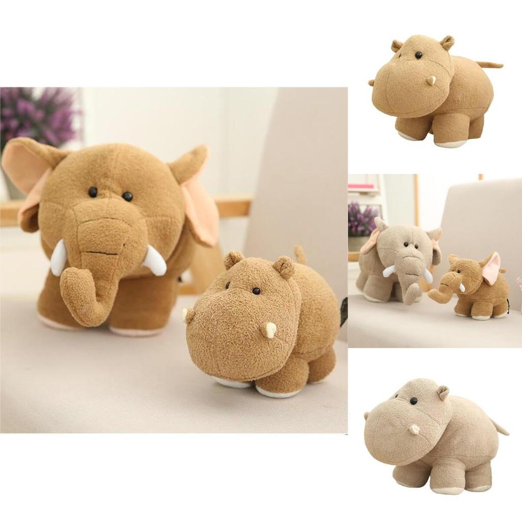 Peluche Realistici di Ippopotamo ed Elefante per Regali di Compleanno dei Bambini