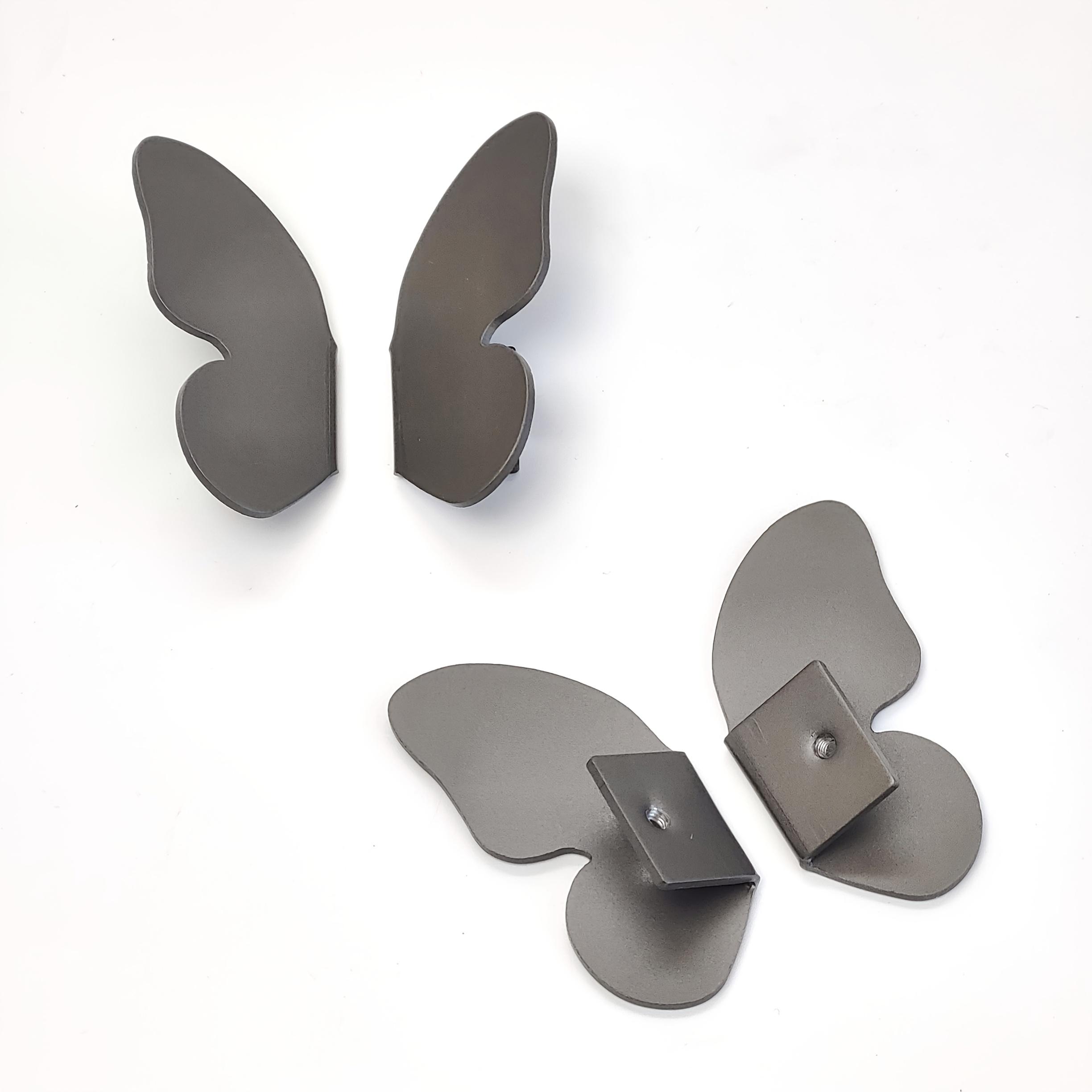 

1 Pair Creative Butterfly Symmetrical Metal Pull Handle, Suitable for Cabinets, Drawers, Wardrobes, Storage Boxes Easy to Install серый