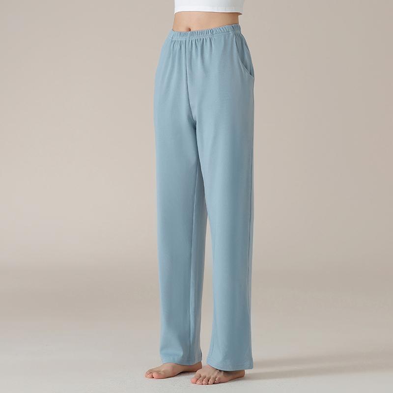 Damen High Waist Graue Baumwoll-Pyjamahose - Übergröße, Leichtgewicht, Gerades Bein, Vielseitig für Zuhause oder Outdoor
