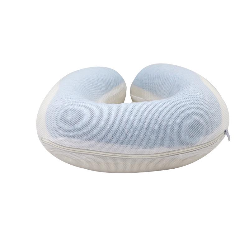 U-Shaped Memory Foam Neck Pillow with Cooling Gel, Perfect for Office, Travel, and Neck Support.