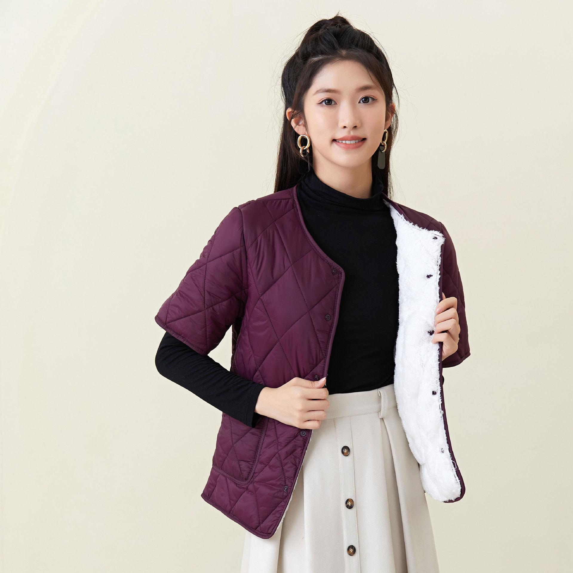 

Зимнее мамино платье Хлопковая одежда Женская с коротким рукавом Утепленное Утолщенное Увеличить Хлопковую куртку Среднего возраста Можно носить наизнанку Женское 2366 5XL