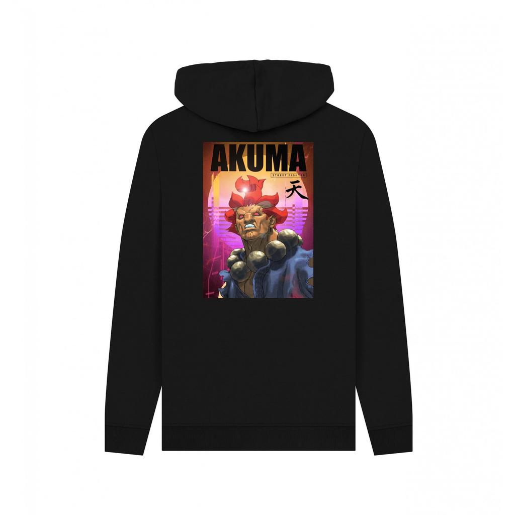 Street Fighter Unisex Adult Akuma Neon Back Print Hoodie