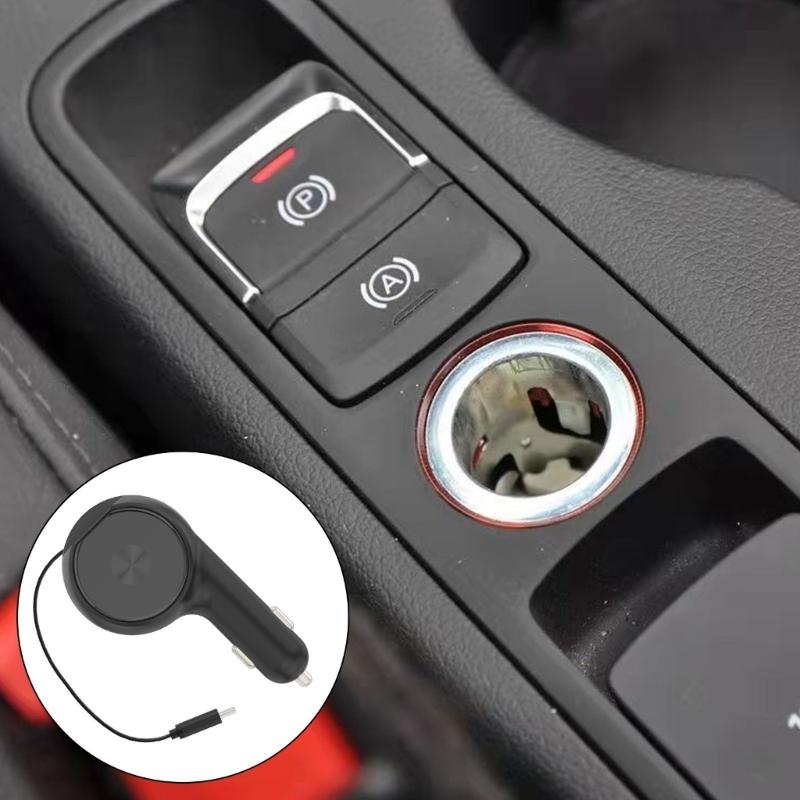 Retractable Car Charger 2 in 1 Fast Charging Car Phone Charger 60W Mini Car Adapter USB C Charger for Phone Laptop