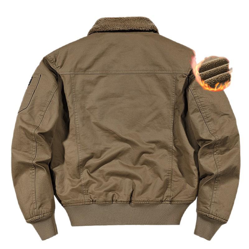 Men's Winter Fleece-Lined Fashion Bomber Jacket