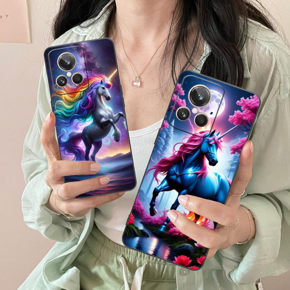 Fantasy Unicorn Mobile Phone Case for Realme GT 8 Neo Pro C75 73 71 C67 65 C55 53 C35 31 C20 15 Colorful Printing Cover Luxury