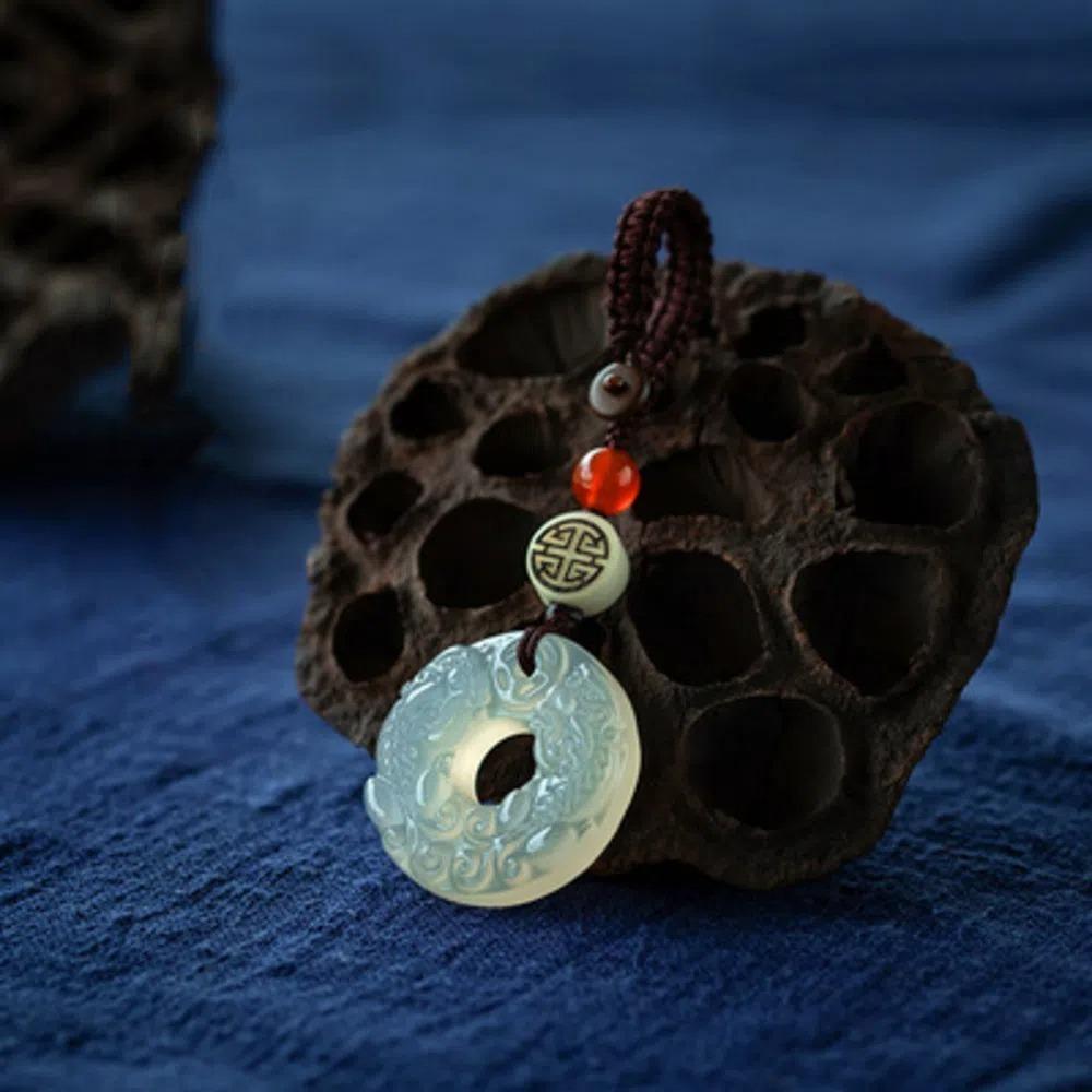 Bag Hanging Lucky Stone Pendant Beads Car Keyring Creative Phone Chain Lanyard  Key Decoration