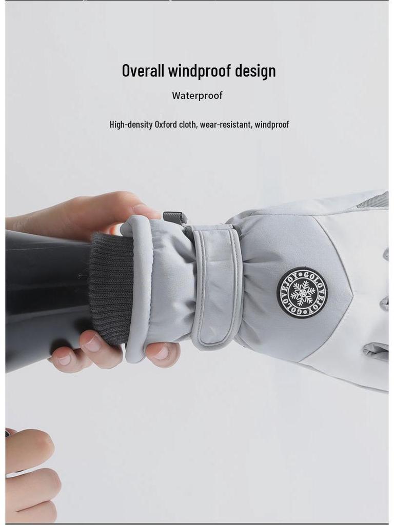 Unisex Winter Ski Gloves: Water-Repellent, Windproof, Thick, Warm, Non-Slip, Touchscreen Compatible, Ideal for Skiing, Cycling, and Driving