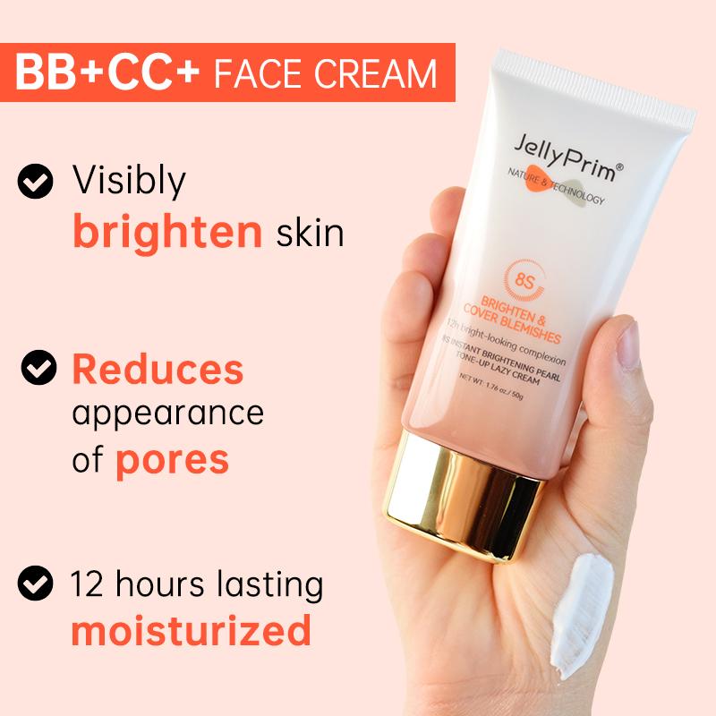 Instant Whitening Cream Women Foundation Cream for Face Makeup Concealer Dark Spots Acne Scars Remove Skincare Facial Cream