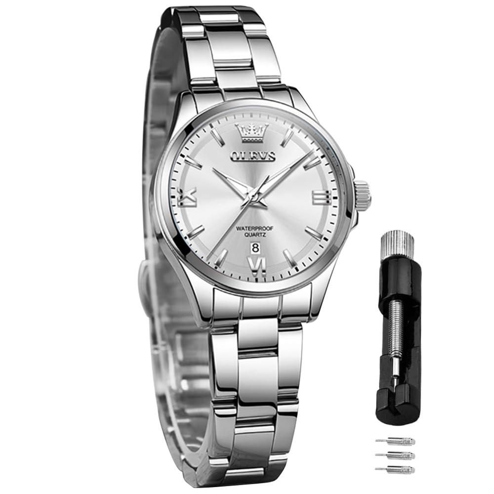 

Women s Watch Quartz Stainless Steel Band Classic Dial Luminous Function 30M Water Resistant Business Popular Stylish Cute Gift for women White OLEVS