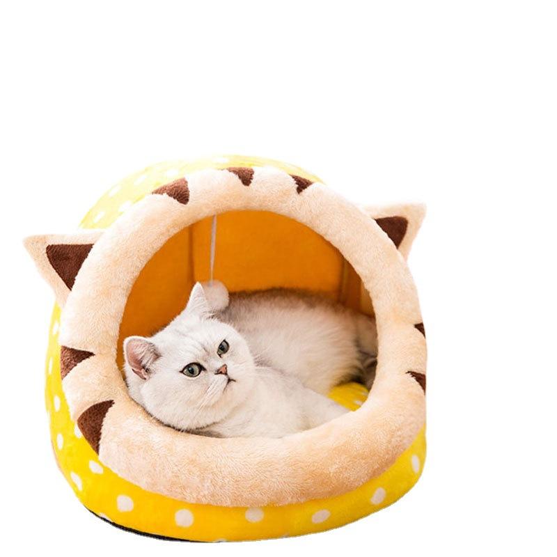 Cat Nest Semi-enclosed House Kennel Removable Cat Bed Pet Supplies