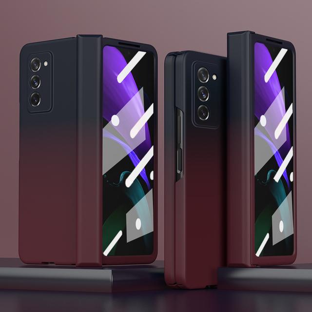 Comfortable Glass Protector Film Case For Samsung Galaxy Z Fold 2 Fold2 5g Fold3 Fold 3 Non -Fingerprint Phone Bag Funda