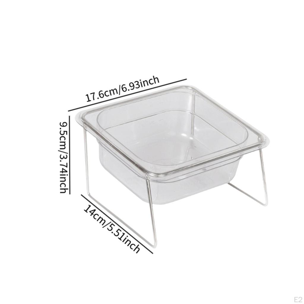 Acrylic Dog Feeding Bowl with Tilted Design 15 Degree Slant Stable Base Neck Support Stand Included