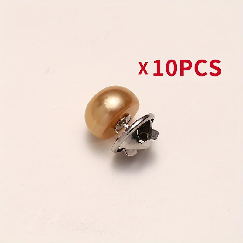 10pcs Pearl-Like Invisible Button for Chest and Neckline, No-Sew Anti-Show Fastener