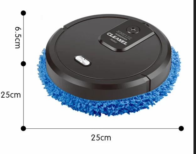 

3-in-1 Home Rechargeable Smart Sweeping Robot with Spray Humidifying Function, Automatic Mop for Hard Floors чорний
