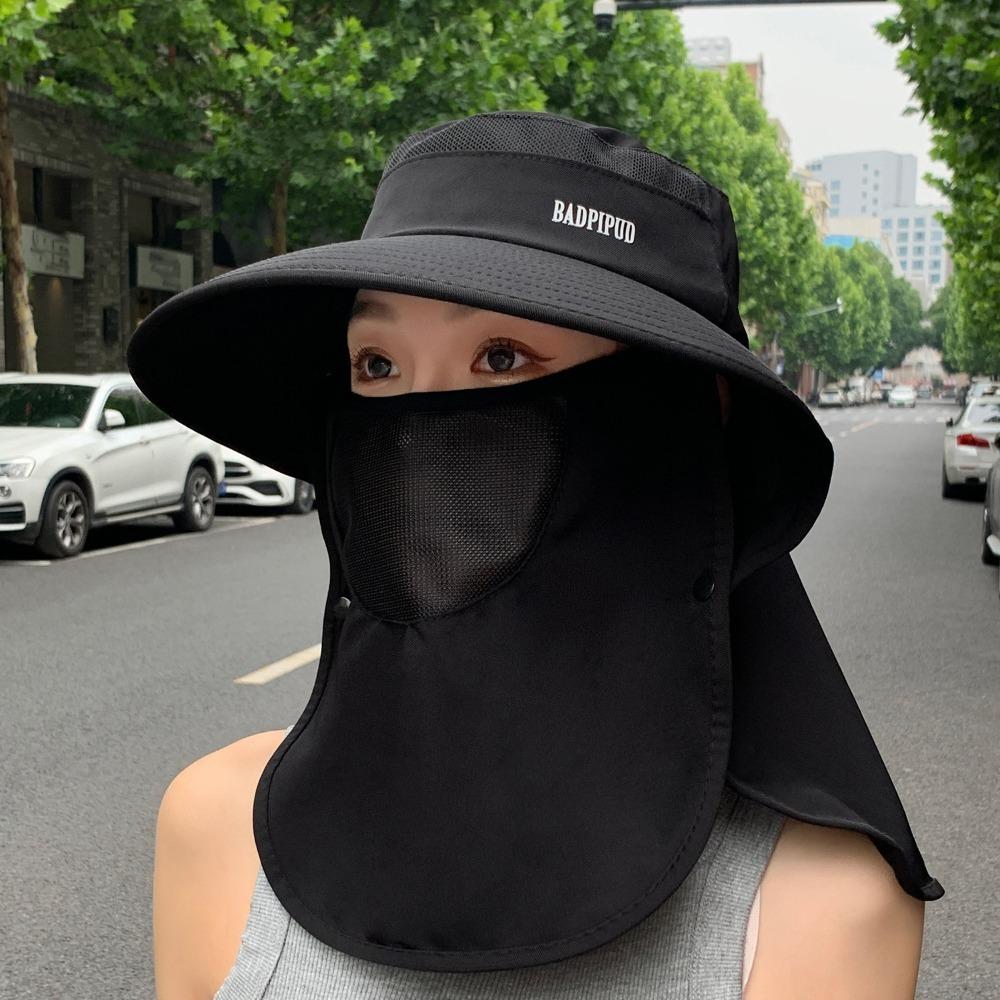 Neckline Mask Women Sun Hat Sun Protection Sunscreen Bucket Hat Fashion Cover Face Cap  Climbing