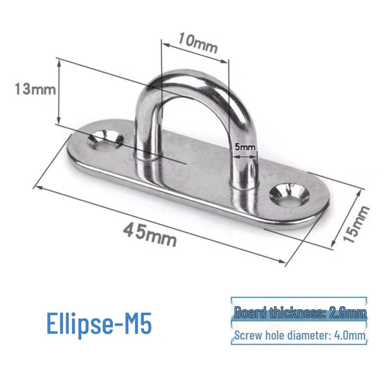 

304 Stainless Steel Rhombus Door Buckle with Round Hook and Pull Ring for Sail Accessories