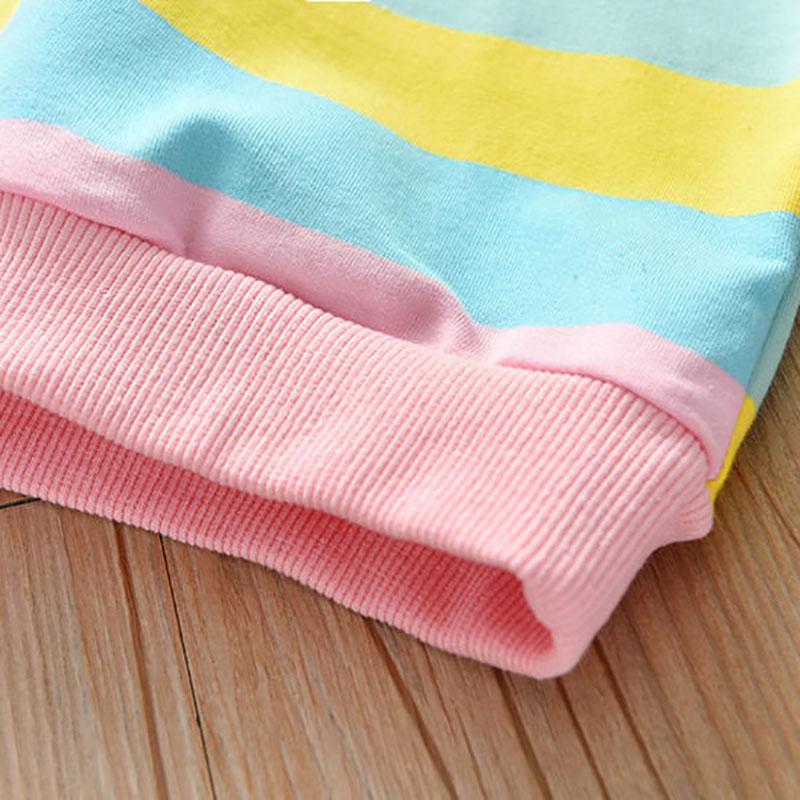 Girls' Rainbow Suit Girl Baby Spring and Autumn Models Children's All-match Jacket Casual Pants Sports Sets Two-piece Suit