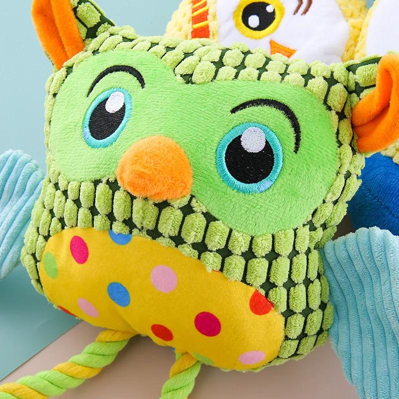 1pc Interactive Pets Toys Chessboard Owl Interactive Plush Toy Dog Teeth Grinding Interactive Training Pet Toys Dog Accessories