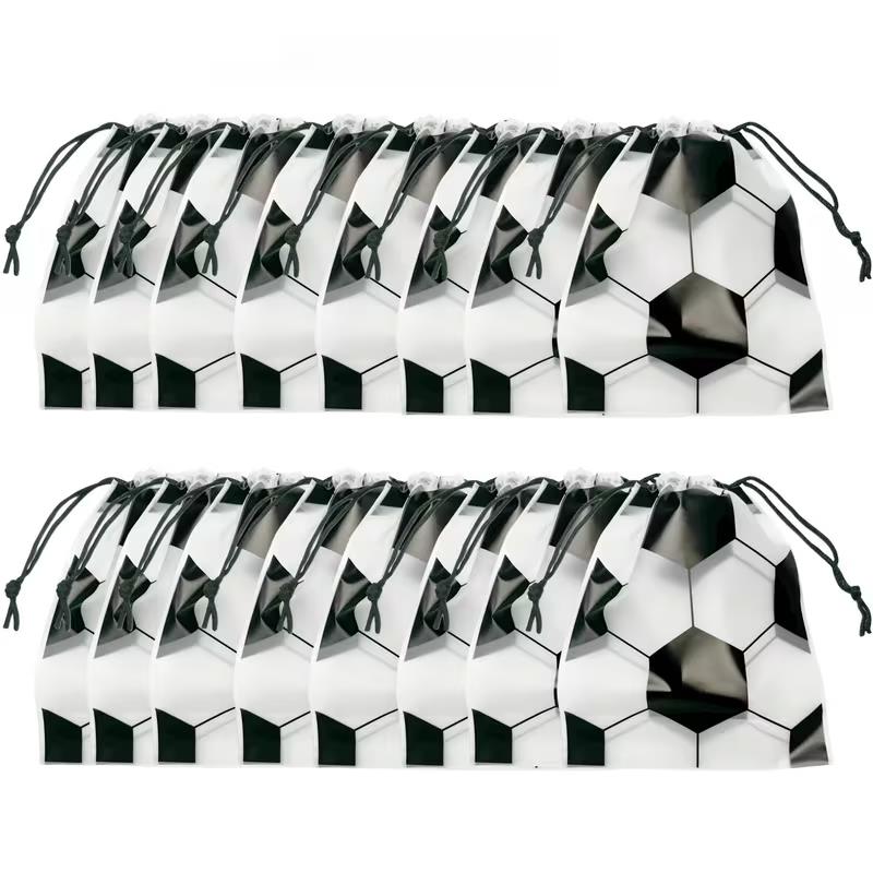 20/50 Pièces Sac à Cordon Sac à Coulisse Fête Football Thème Sports Anniversaire Cadeaux Sac à Friandises Décoration Cadeau Célébration d'Équipe Fournitures